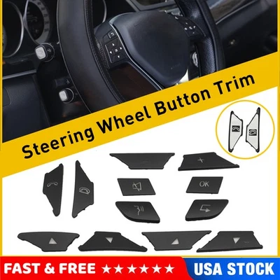 Borde de botón de volante negro para Mercedes Benz E300 E350 E400 2012-2016 EE. UU. Foto 1 de 4