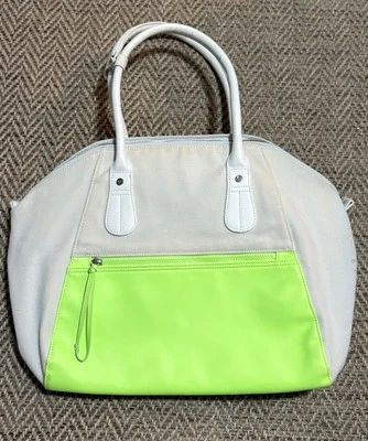 Lululemon Vinyasa To Vino Large Bag Tote Canvas/Zippy Green Gym Laptop Clean! - Image 1 of 4