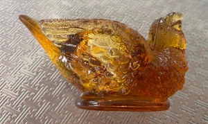 Amber Glass Bird Nest Open Salt Cellar - About 3” Vintage - Picture 1 of 4