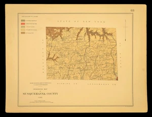 1881 SUSQUEHANNA COUNTY Pennsylvania Map DL&W RR Lake Erie & Western RR NO FOLD - Picture 1 of 6