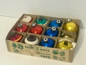Vintage Glass Ornaments Shiny Brite And Others In Shiny Brite Box  - Picture 1 of 9