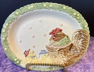 Fitz & Floyd Speck Eier Huhn Chics Canape 8 Zoll Teller oval 1987 Vintage - Bild 1 von 3