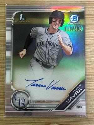 2019 Bowman Chrome - Prospects Autographs Terrin Vavra #CPA-TV Refractor /499  - Image 1 of 2