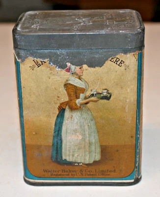 1904 Walter Baker & Co Ltd 1/2 Lb Bakers Breakfast Cocoa Tin Dorchester, Mass - Image 1 of 4