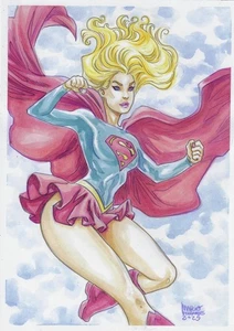💥Supergirl (09"x12") original comic art by Marcio Fernandes - TramaStudio💥 - Picture 1 of 9