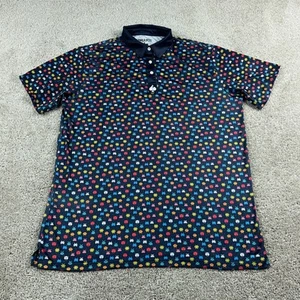 Pins Aces Poloshirt Herren Extra Large Blau Rot Space Invaders Golf Performance - Bild 1 von 8