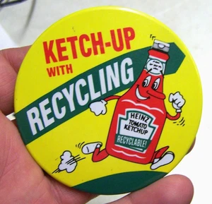 Vintage Heinz Ketchup Ketch-Up Recycling Pin Pinback Brooch Promotional - Picture 1 of 2