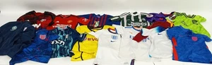 Huge Bundle Kids Football Shirts Tops Assorted Teams Sizes Plus Shorts - Picture 1 of 8