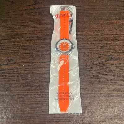 Мужские дайверские часы CURREN M:8446 оранжевые силиконовый ремешок кварцевые спортивные повседневные - Изображение 1 из 4