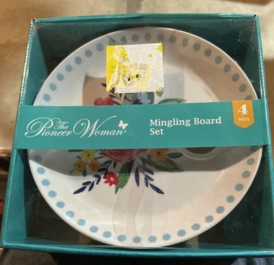 Juego de 4 tablas de mezclar The Pioneer Woman cena o fiesta rosa floral Foto 1 de 2