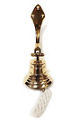 Solid Polished Brass 4" Nautical Ship Bell Replica with Hinged Hanging Bracket