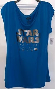 Disney Damen Star Wars Galaxy’s Edge Landing 2019 Blau Shirt Größe Medium M NEU - Bild 1 von 3