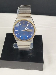 Rare Vintage Seiko Quartz SQ 7546-843H Dark Blue Dial 1979 RUNNING - Bild 1 von 9