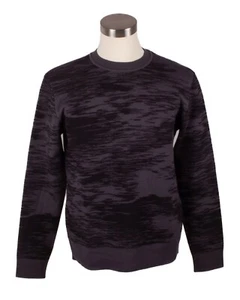 JIL SANDER Black Gray Black Wool Abstract Patterned Sweater - Picture 1 of 8