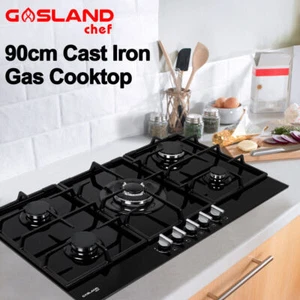 GASLAND chef 90CM Gas Cooktop 5 Burner Kitchen Stove Hob Stainless/Glass NG LPG - Picture 1 of 43