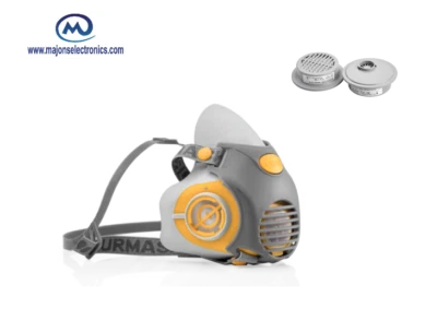 Maschera Protettiva con 2 filtri P3R Milla anti aerosolpolveri DPI semimaschera, - Immagine 1 di 3