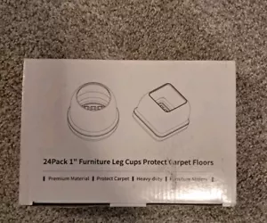 Ezprotekt 24 Piece Square Silicone Chair Leg Floor Protectors w Felt - Picture 1 of 3
