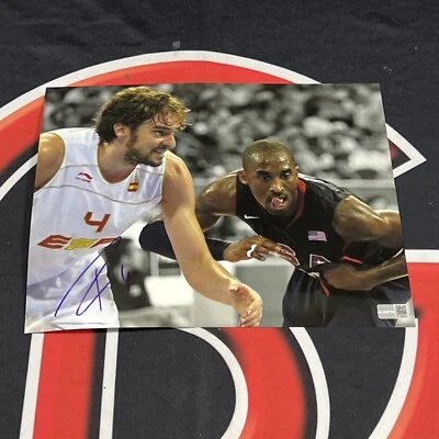 Pau Gasol Firmado Los Angeles Lakers 8x10 con Foto Kobe Autografiada Steiner CX Foto 1 de 3