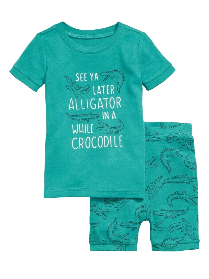 New Old Navy Two Piece Alligator Crocodile PJS Pajama Set Size 4T NWT - Image 1 of 1