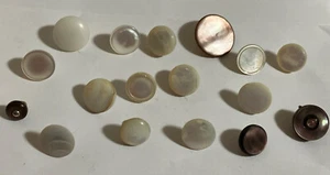BEST ANTIQUE LOT 17 VICTORIAN ERA ROUND FACETED PEARLS ART DECO BUTTON LOT 3 - Picture 1 of 21