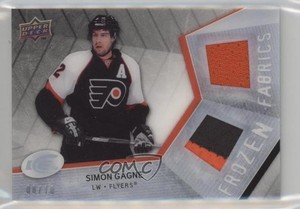 2008 Upper Deck Ice Frozen Fabrics PETG Black Patch/Jersey /10 Simon Gagne #SG