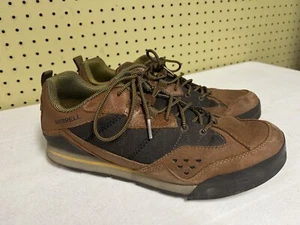 Merrell Men's Burnt Rock Shoes Hiking Sz 10 US Nubuck Mesh Oak - Picture 1 of 10