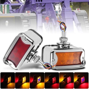 2X LED Fender Light Truck Trailer Pedestal Dual Face Turn Signal Brake Indicator - Bild 1 von 9