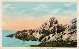 Pinnacle Rock, Bailey Island, Maine Vintage PC Posted 1913 - Picture 1 of 2