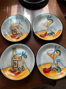 4 platos de postre de colección Hausen Ware Maryjane Mitchell fiesta queso fruta - Imagen 1 de 4