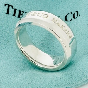 Size 6.5 Tiffany Makers Slice Ring Medium 6.7mm Band in Sterling Silver - Picture 1 of 7