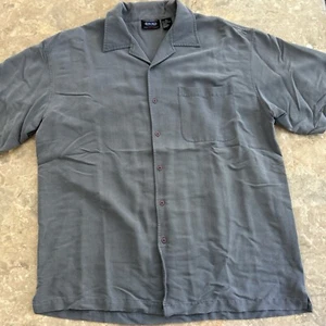 Vintage Y2K Anchor Blue Rayon Blend Camp Shirt Herren XL grau Hong Kong - Bild 1 von 3