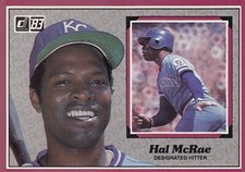1983 Donruss Action All Stars # 16 Hal McRae - Kansas City Royals