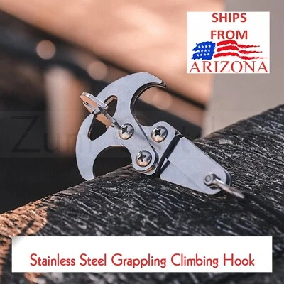 Stainless Steel Survival Folding Grappling Hook Outdoor Climbing Claw Tool AZ! - Image 1 of 4