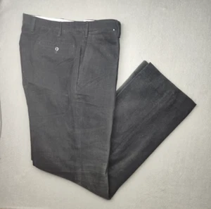 Valentini Pants Mens 36x34 Black Flat Front Cotton Dress Trousers Slacks Italy - Picture 1 of 16