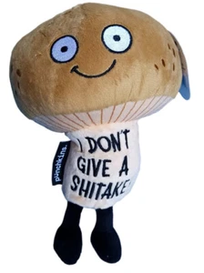 NEW Funny Mushroom with pithy message, I Don't Give a Shitake Plush Stuffed Toy - Picture 1 of 1
