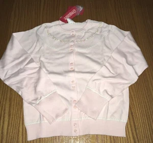 NWT Girls Gymboree Pink 100% Cotton Embellished Cardigan Size 12 - Picture 1 of 2