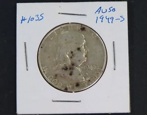 1949 S Ben Franklin Silber Half Dollar dunkle Tönungsflecken vz Qualität - Bild 1 von 4