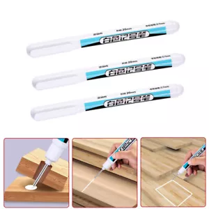 3pcs White Permanent Paint Marker Pen 0.7mm for Metal Wood Rock Plastic Glass - Picture 1 of 11