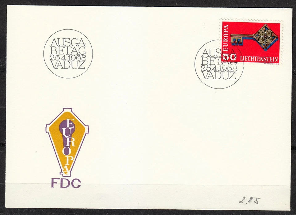 Liechtenstein 1968 FDC cover Europa issue Scott 442 - Image 1 of 1