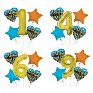 Ramo de globos de cumpleaños Tortugas Ninja 1-9 5 piezas fiesta de cumpleaños para niños - Imagen 1 de 10