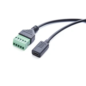 USB 3.1 Type C Female to 5Pin Screw Connector Shield Terminal Plug Adapter Cable - Picture 1 of 2