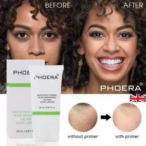 FIJADOR DE BASE DE IMPRIMACIÓN FACIAL PHOERA MAQUILLAJE SIN ACEITE LARGA DURACIÓN MINIMIZA POROS 24 ML - Imagen 1 de 5