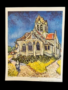 LITOGRAFÍA DE COLECCIÓN Van Gogh’s Church Of D’Auvers-Collins hoja de roble en relieve 11x14 - Imagen 1 de 6