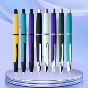 MAJOHN A2 Press Fountain Pen Retractable EF Nib Resin Writing Office Ink Pen U7s
