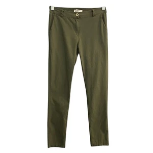 Piazza Italia Women Skinny Zip Stretch Pants Mid Rise Sz S/M Green 49-27 - Picture 1 of 12