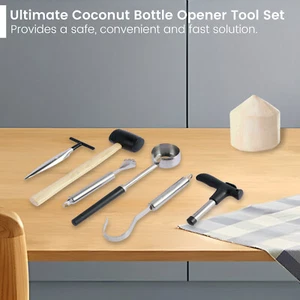 Coconut Opener Tool Set Food Grade Stainless Steel Young Coconut Tool Safe NXX - Picture 1 of 12