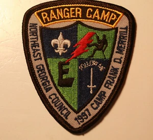 Raro parche BSA Boy Scout RANGER 1997 campamento del ejército Frank D. Merrill ejército de EE. UU. Dahlonega - Imagen 1 de 4