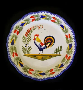 Quimper Plate with Rooster 10" Diameter Lot # 1217 - Picture 1 of 3