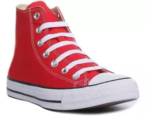 Converse All Star Hi Men Lace Up Canvas High Top Trainers In Red Sizes UK 7 - 12 - Picture 1 of 12