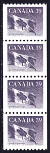 1990 Canada SC# 1194B Flag Definitive strip of 4 coil Lot C195 M-NH - Picture 1 of 1